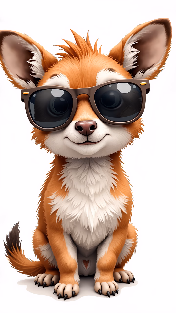 A cool fennec fox wearing sunglasses, perfect for animal art enthusiasts.