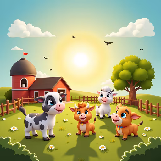 Cows in the Pastoral Cartoon