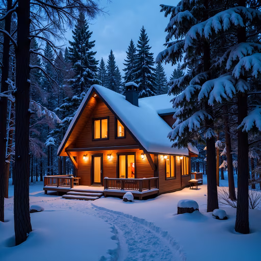 Cozy Cabin in Winter
