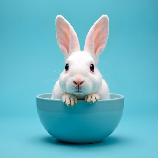 Cute Bunny in Bowl