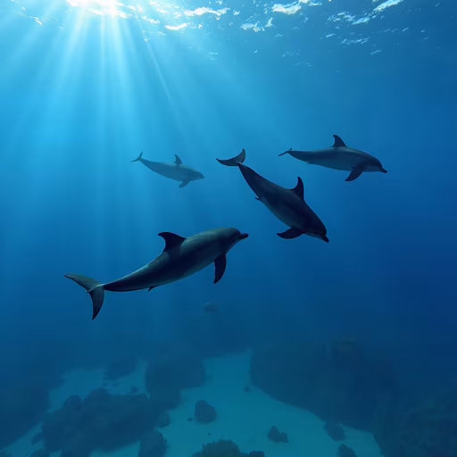 Dolphins Underwater