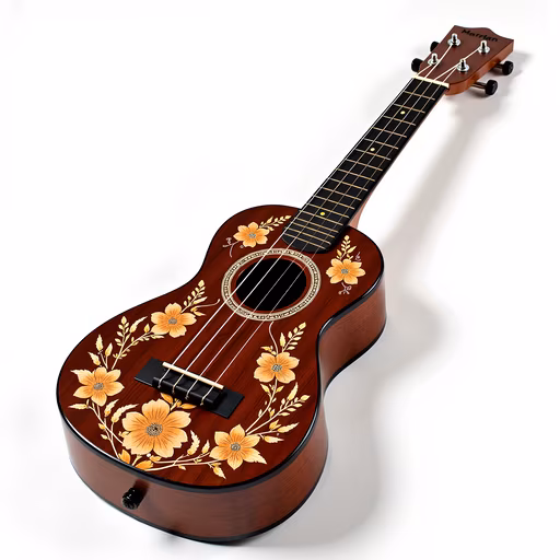 Floral Ukulele Illustration