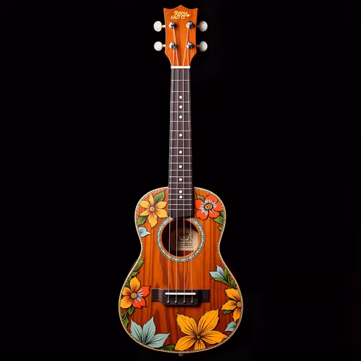 Floral Ukulele Illustration