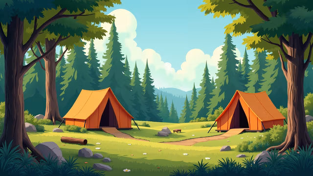 Forest Campsite Illustration