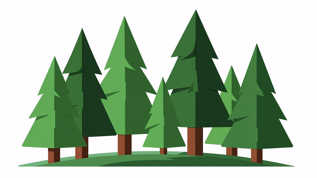 Stylized evergreen forest illustration
