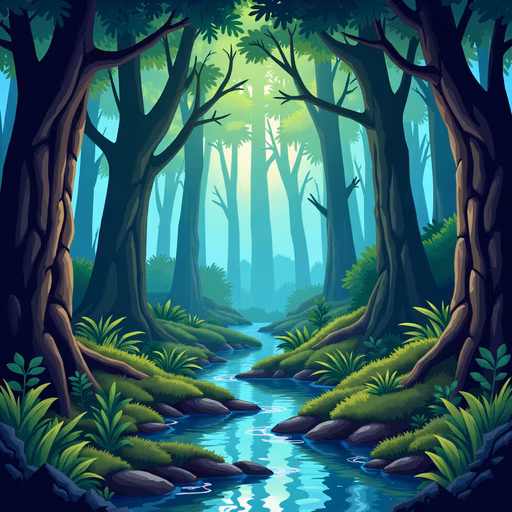 Forest Stream Illustration