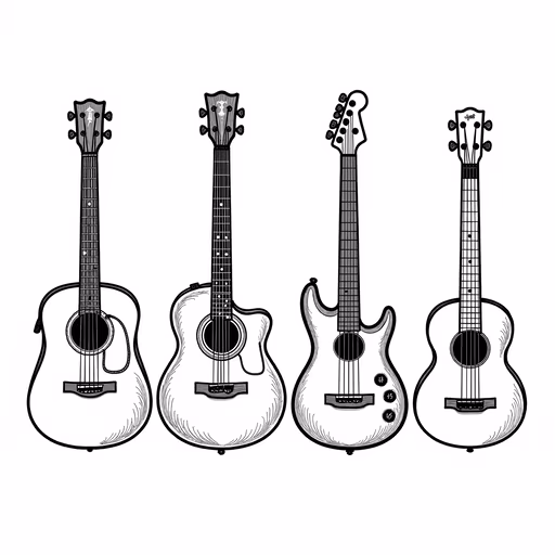 Four Guitars - Illustration