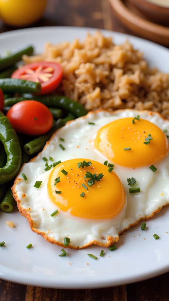 Fried Eggs with Vegetables