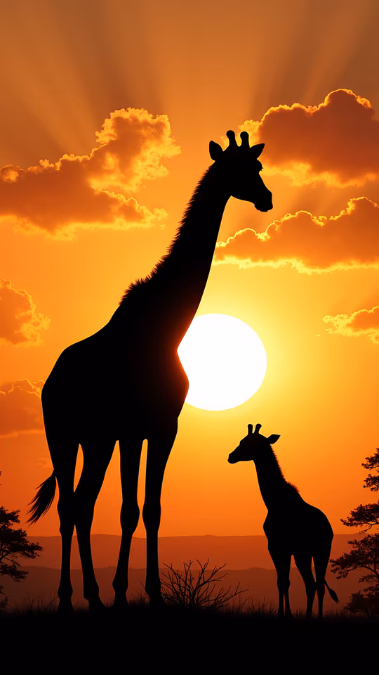 Giraffe Silhouette Sunset