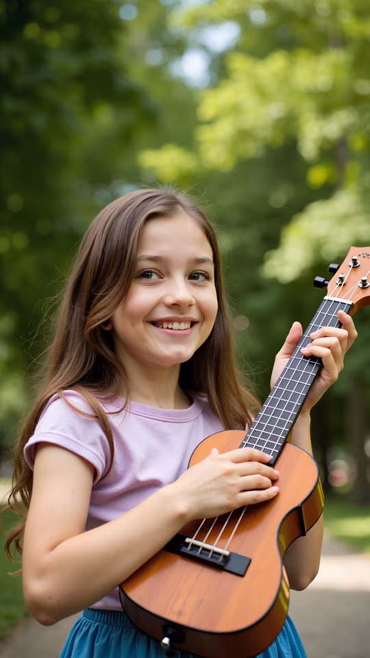 Girl Playing Ukulele