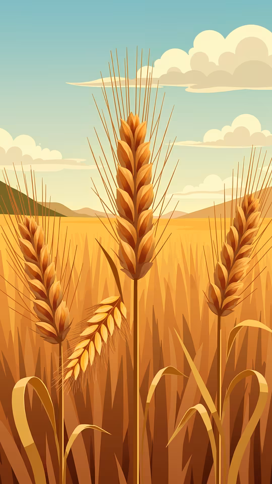 Golden Wheat Field Illustration