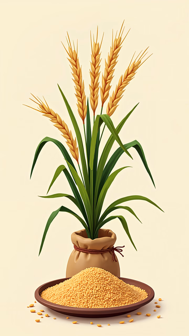 Golden wheat illustration showcasing harvest abundance.