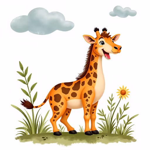 Happy Giraffe Illustration