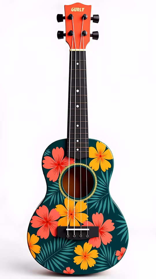 Hibiscus Ukulele Illustration