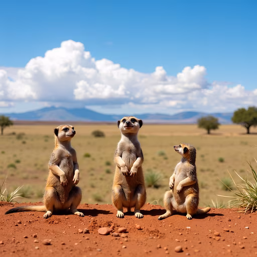 Meerkats in the Desert