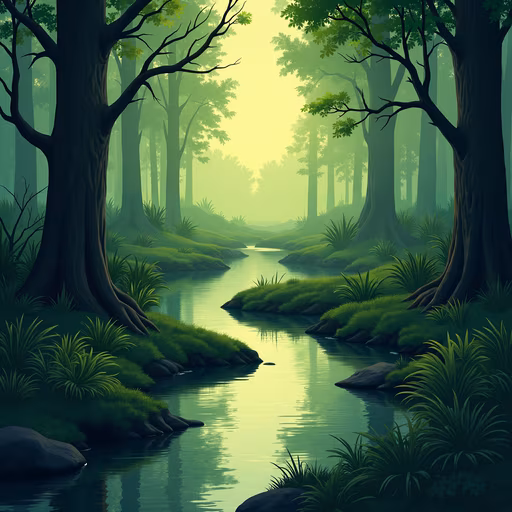 Misty Forest Stream