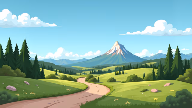 Mountain Landscape Illustration