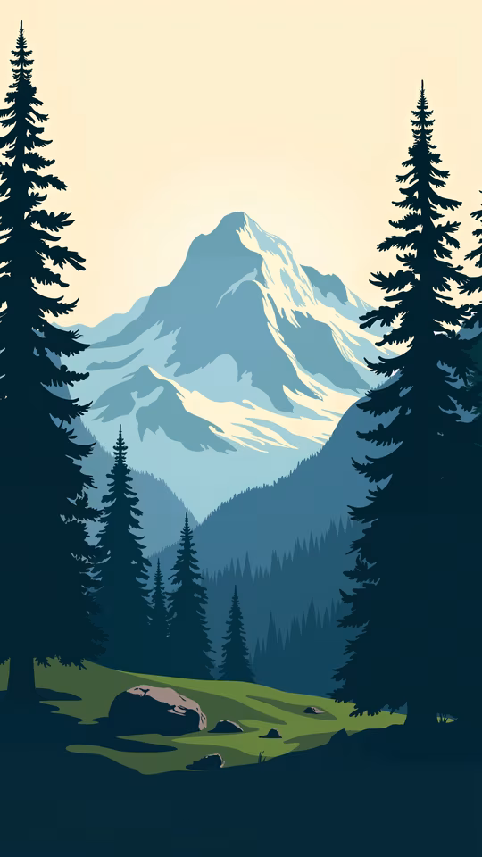 Mountain Serenity Illustration