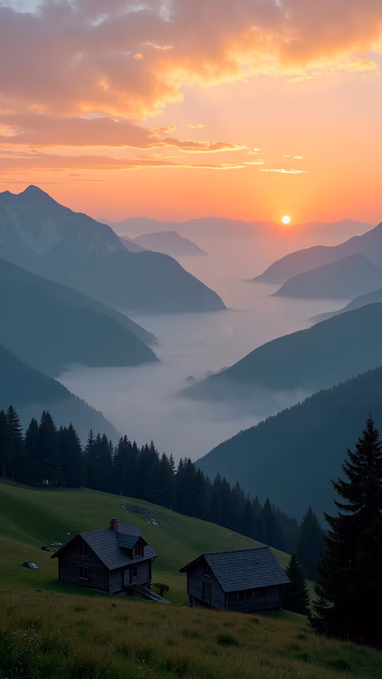 Mountain Sunset Illustration