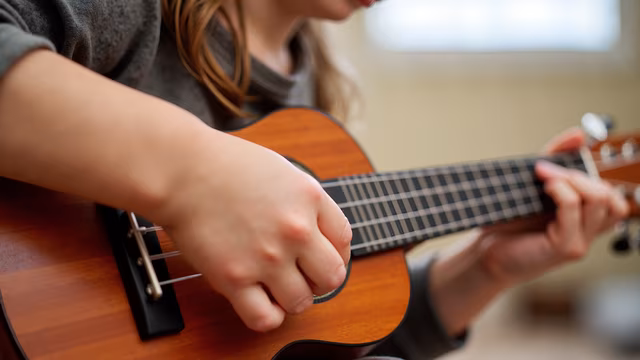 Playing Ukulele