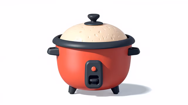 Red Rice Cooker Illustration
