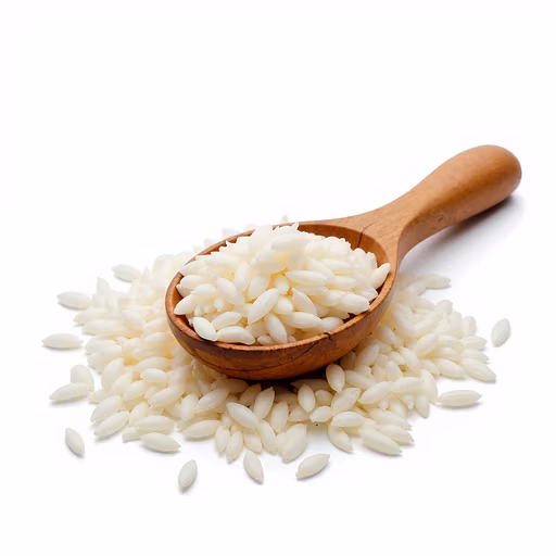 Rice in Wooden Spoon