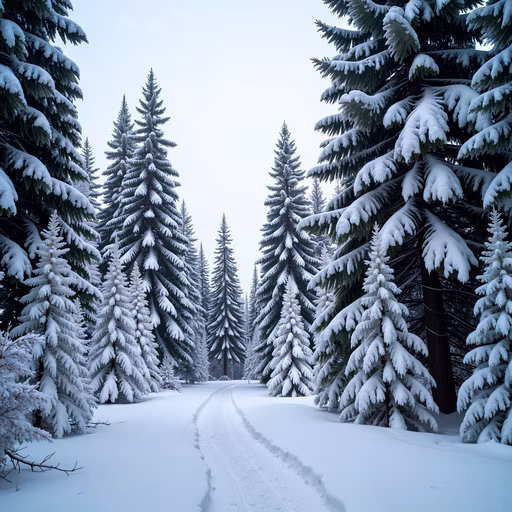 Snowy Forest Path