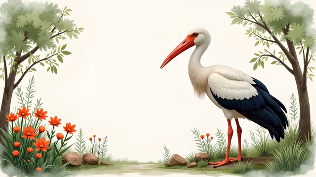 Stork in Nature Illustration