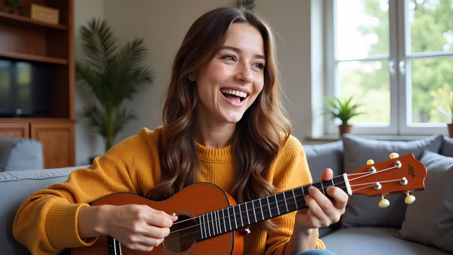 Woman Playing Ukulele