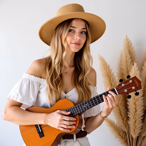 Woman Playing Ukulele