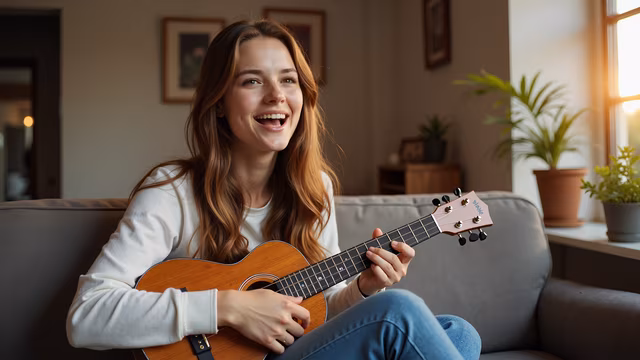 Woman Playing Ukulele
