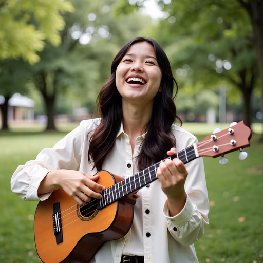 Woman Playing Ukulele