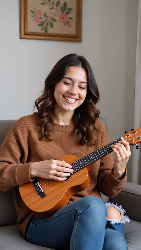 Woman Playing Ukulele