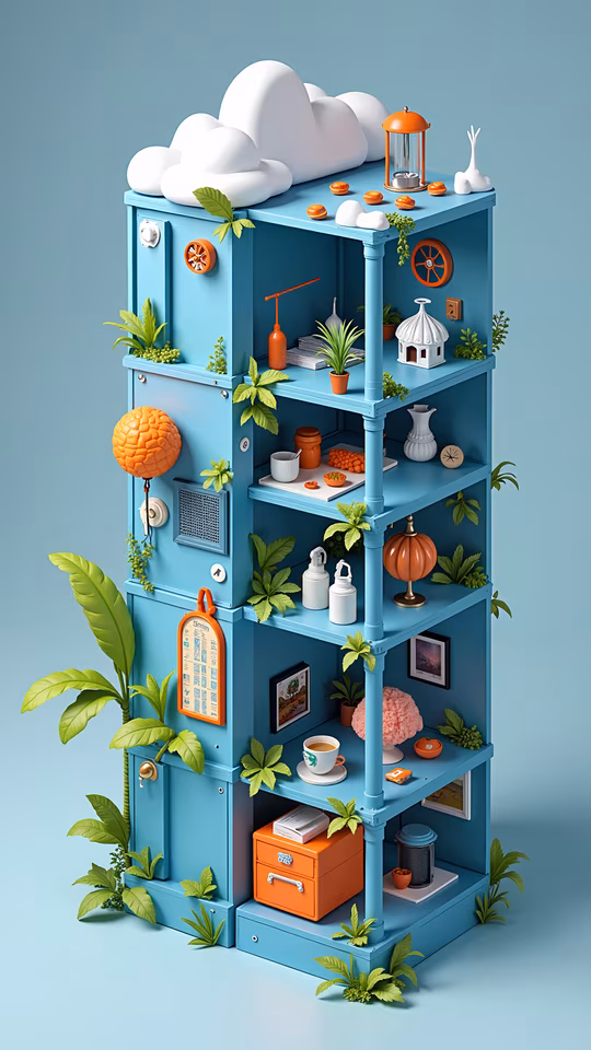 Blue Cabinet Illustration