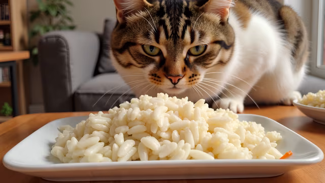 Cat Looking at Pasta
