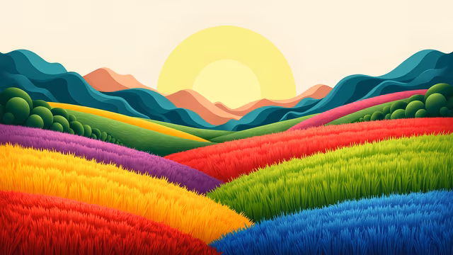 Colorful Fields Illustration