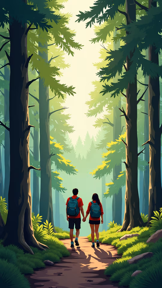 Forest Hike Illustration