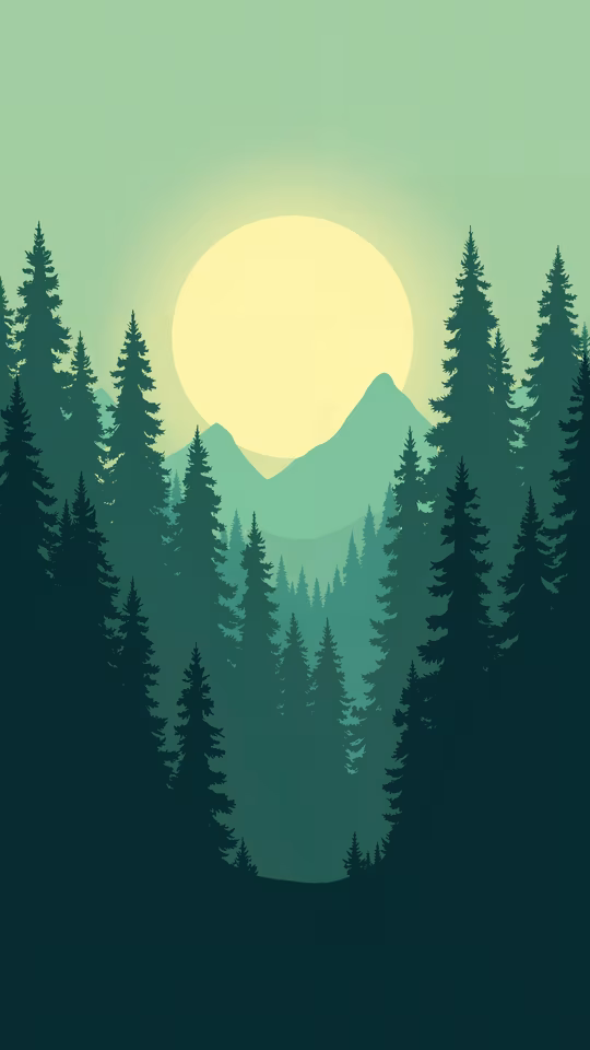 Forest Sunset Illustration