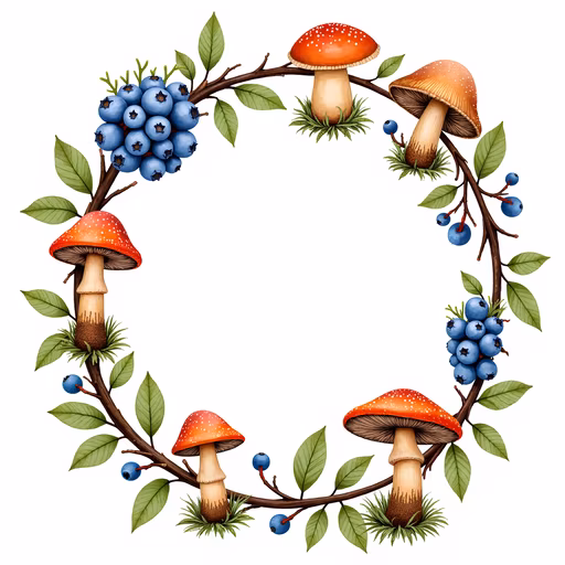 Forest Wreath Illustration