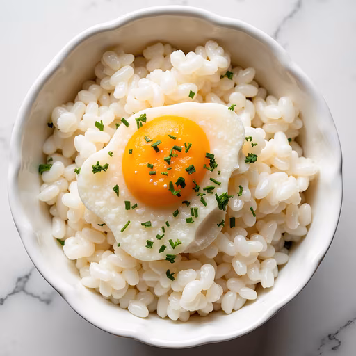 Fried Egg Over Risotto