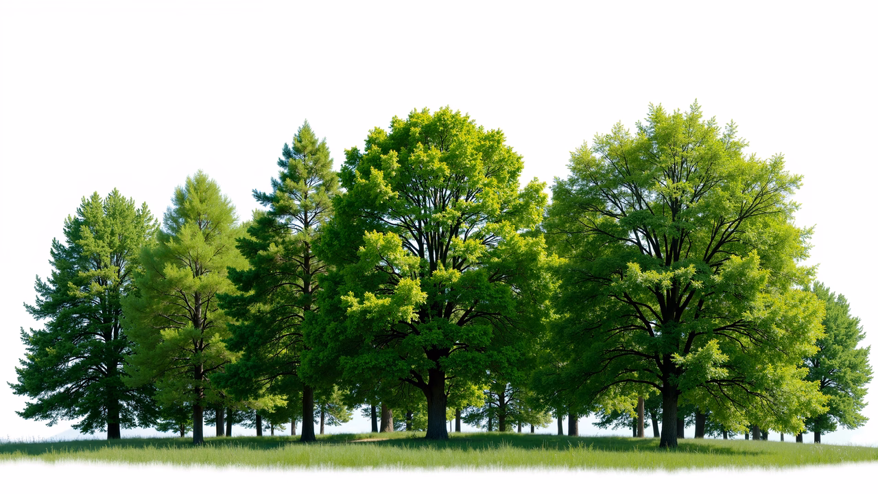 Vibrant green forest illustration showcasing nature's tranquility and vitality.