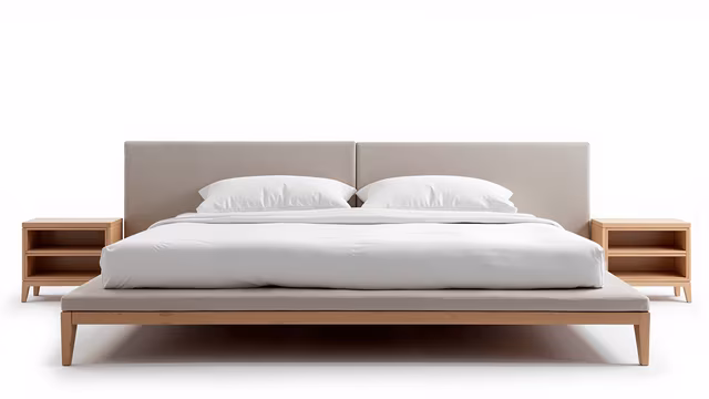 Minimalist Bed with Wooden Frame