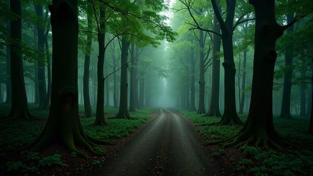 Misty Forest Path