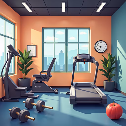 Modern Fitness Studio Illustration