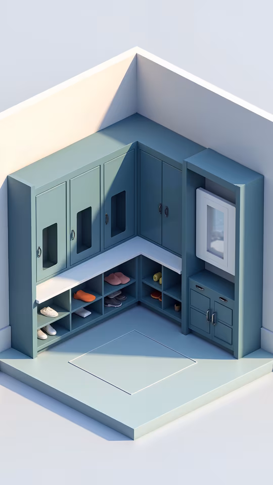 Modern Shoe Locker Illustration