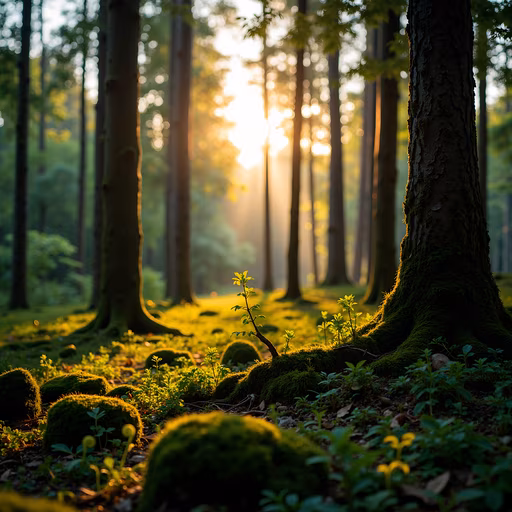 Mossy Forest Sunset