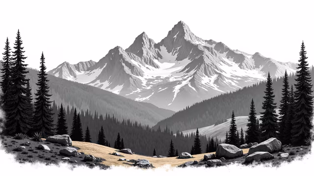 Mountain Landscape Illustration
