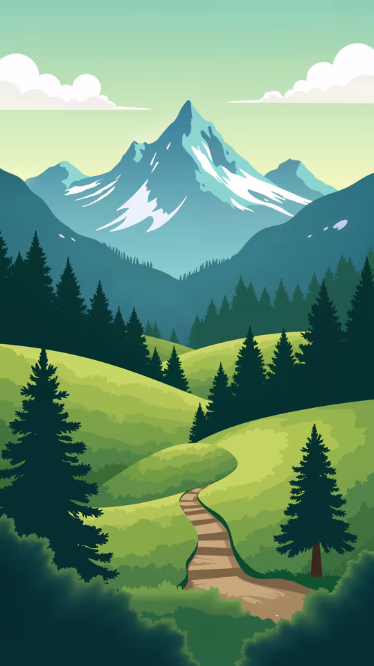 Mountain Path Illustration