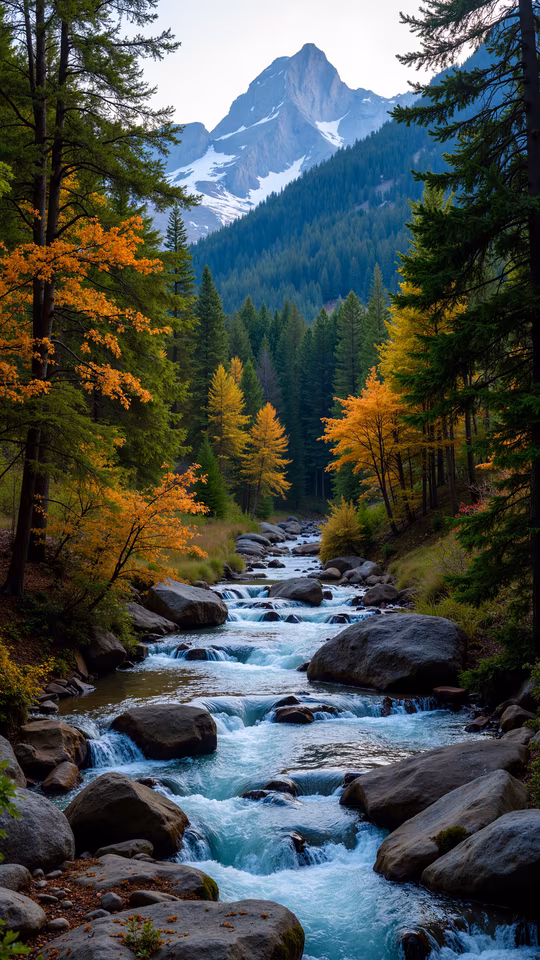 Mountain Stream in Autumn