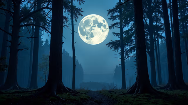 Mysterious Moonlit Forest